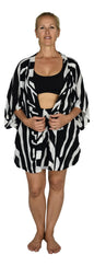 Short Kimono Top RCS-3520 - Animal Print Zebra Wild One