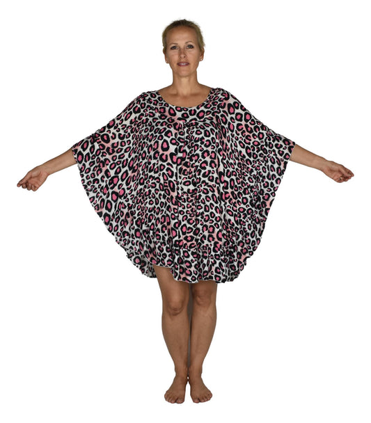 Ruffle Cover Up RCU-3512 - Animal Print Leopard Pink Wild One