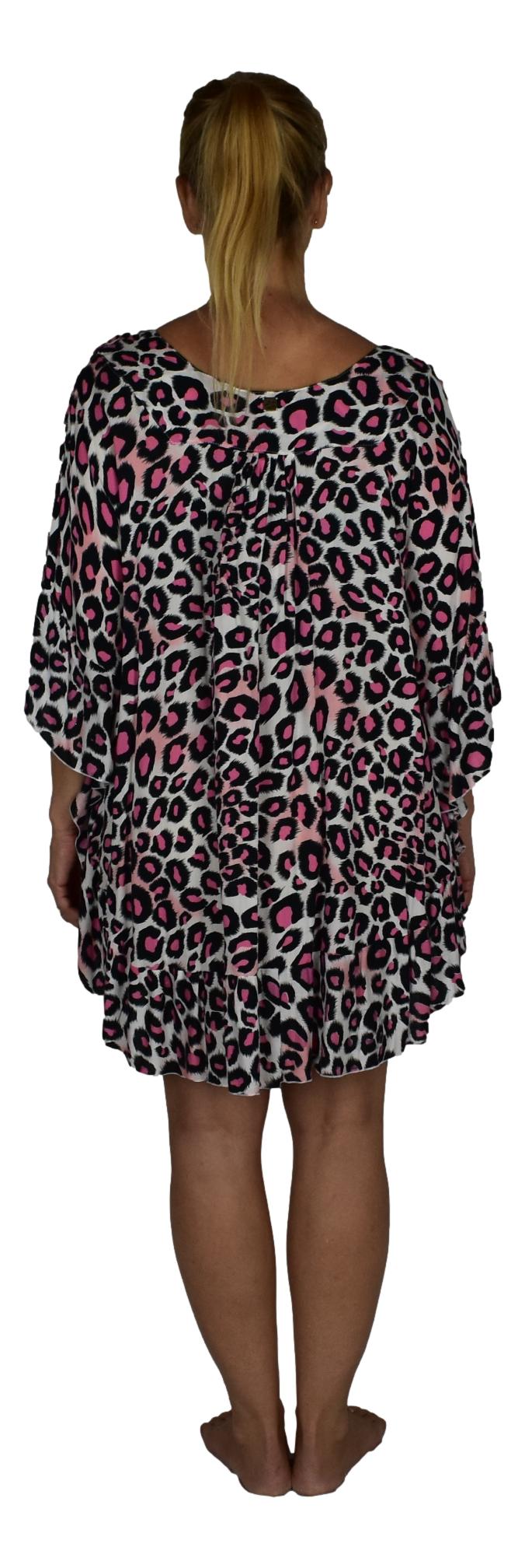 Ruffle Cover Up RCU-3512 - Animal Print Leopard Pink Wild One