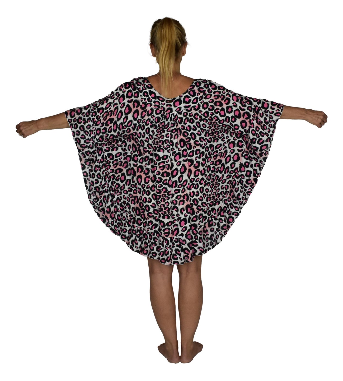 Ruffle Cover Up RCU-3512 - Animal Print Leopard Pink Wild One