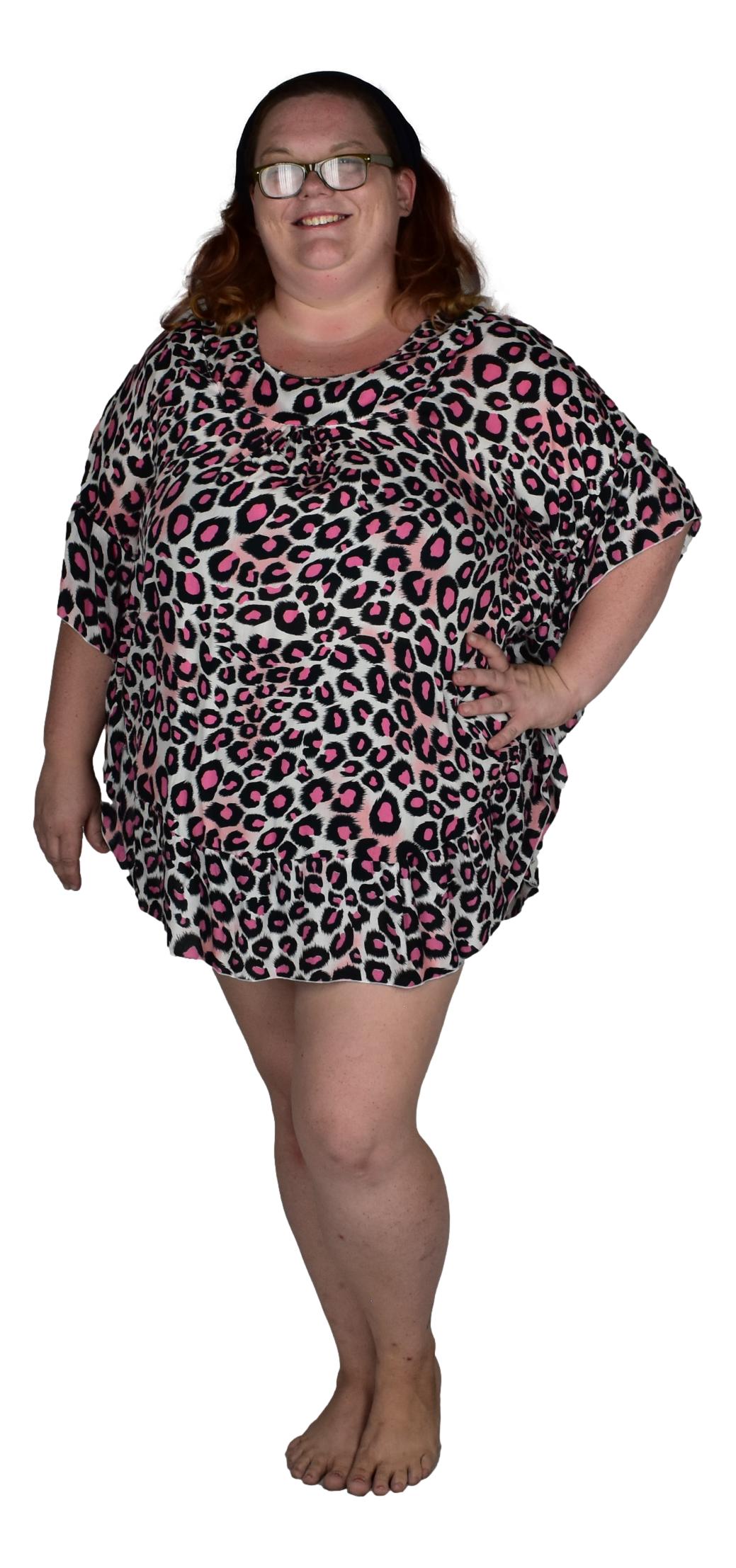 Ruffle Cover Up RCU-3512 - Animal Print Leopard Pink Wild One