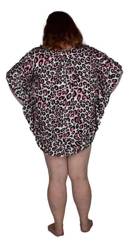 Ruffle Cover Up RCU-3512 - Animal Print Leopard Pink Wild One