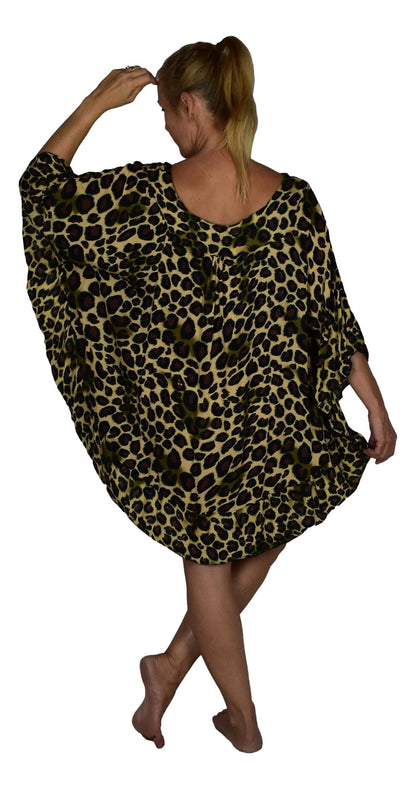 Ruffle Cover Up RCU-3519 - Animal Print Leopard Brown Wild One