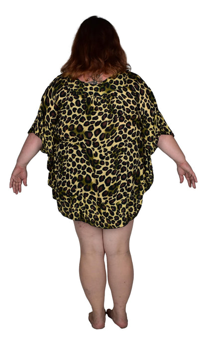 Ruffle Cover Up RCU-3519 - Animal Print Leopard Brown Wild One