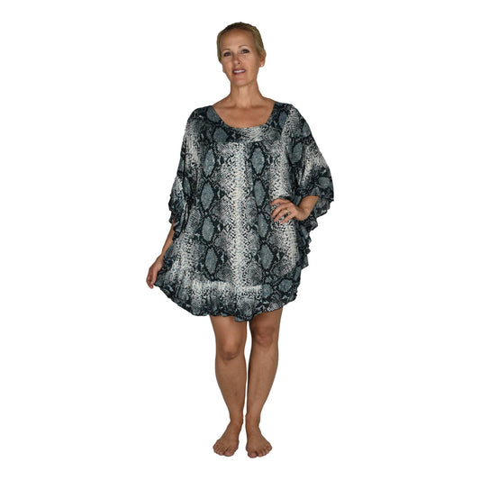 Ruffle Cover Up RCU-3530 - Animal Print Snake Skin Wild One