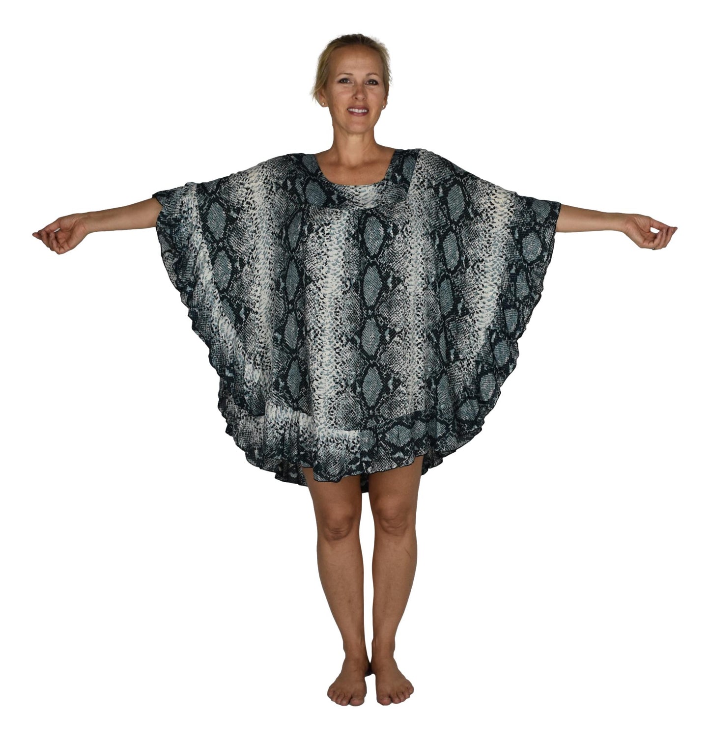 Ruffle Cover Up RCU-3530 - Animal Print Snake Skin Wild One
