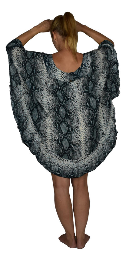 Ruffle Cover Up RCU-3530 - Animal Print Snake Skin Wild One