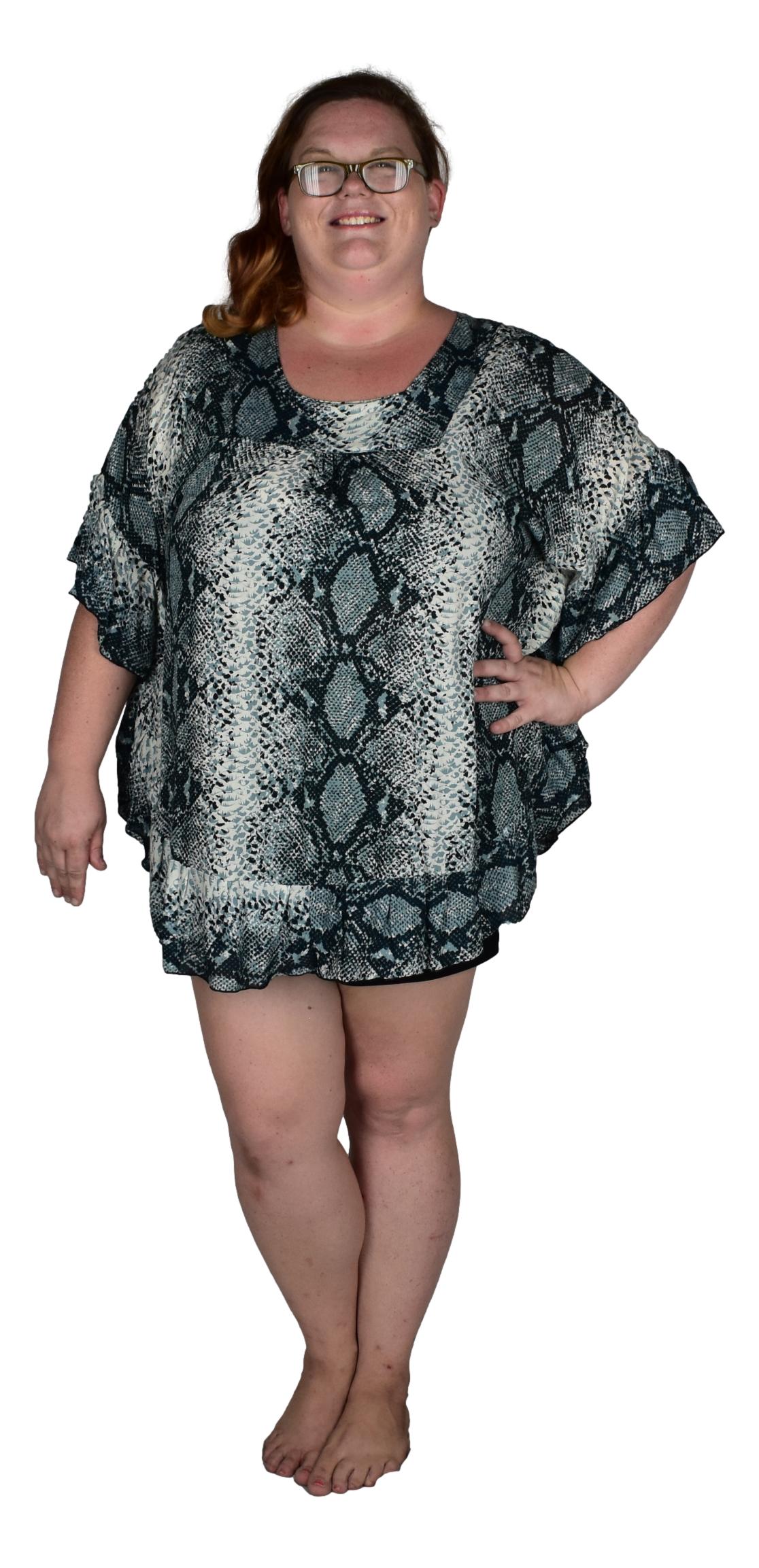 Ruffle Cover Up RCU-3530 - Animal Print Snake Skin Wild One