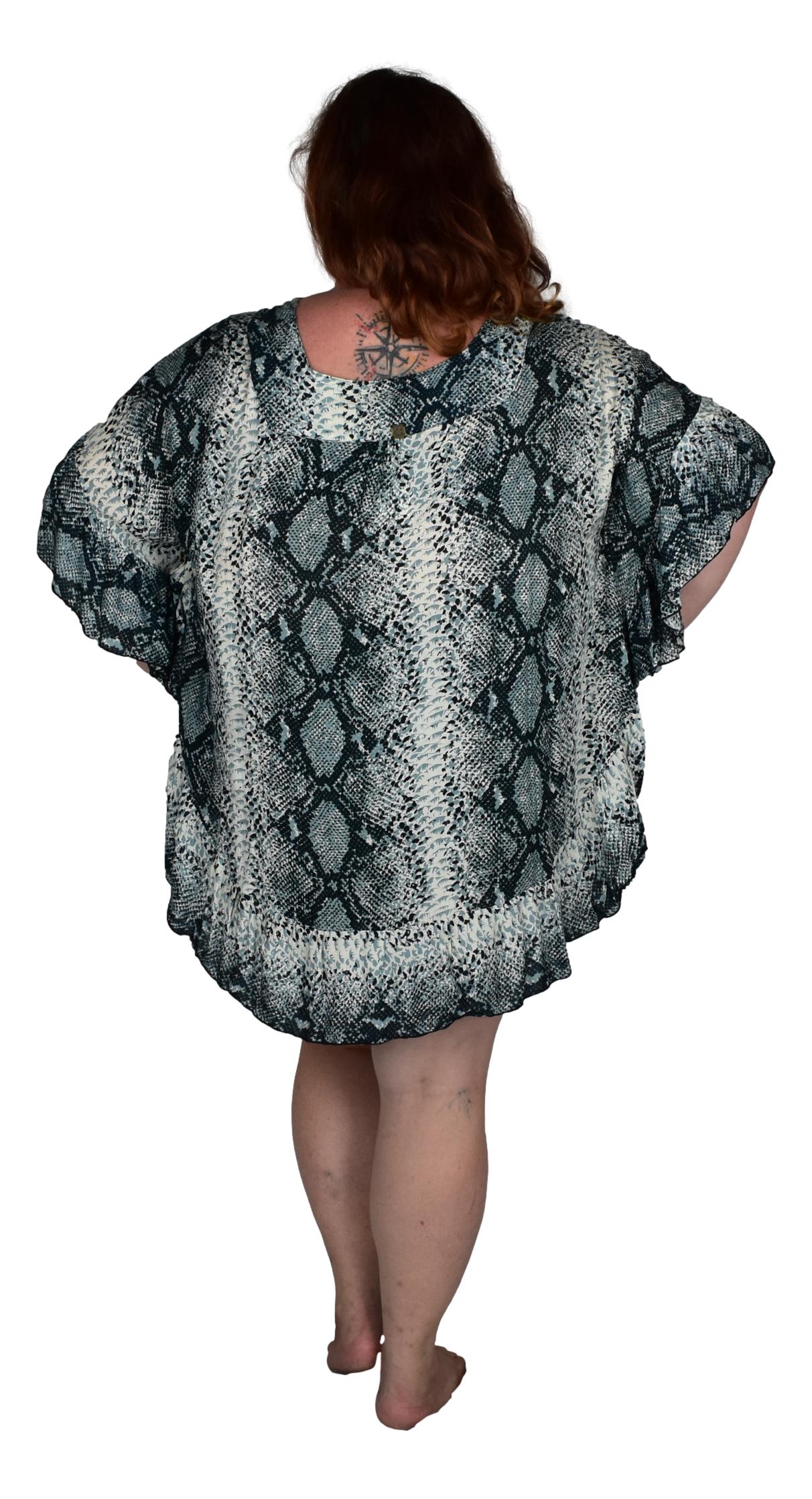 Ruffle Cover Up RCU-3530 - Animal Print Snake Skin Wild One