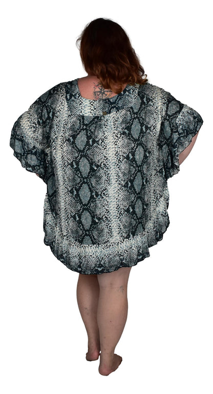 Ruffle Cover Up RCU-3530 - Animal Print Snake Skin Wild One