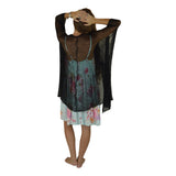 Shawl Sweater - SS-10 - Black Sheer Lightweight Open Shawl, One Size