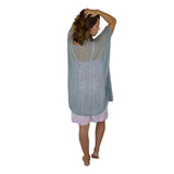Shawl Sweater - SS-20 - Gray Sheer Lightweight Open Shawl, One Size