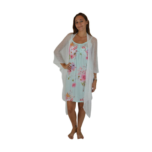 Shawl Sweater - SS-8 - White Sheer Lightweight Open Shawl, One Size