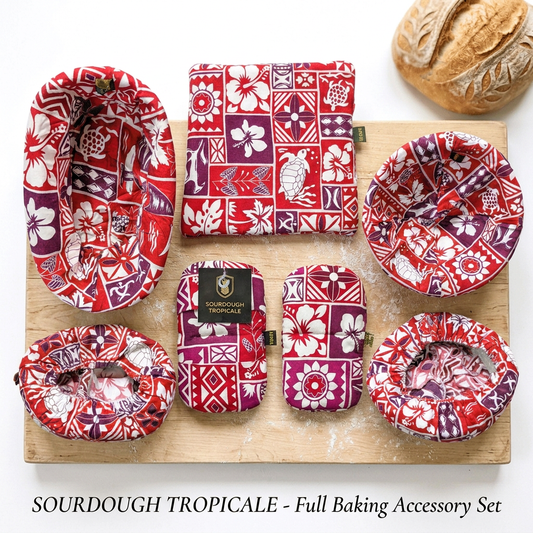 Sourdough Tropicale Kit - ST-PACK-1 - 7 Piece Baking Set | Banneton Covers, Mini Mitts & Hot Pad