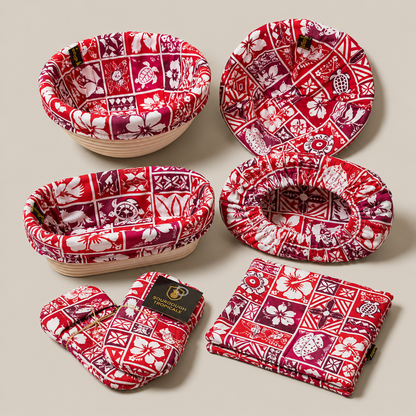 Sourdough Tropicale Kit - ST-PACK-1 - 7 Piece Baking Set | Banneton Covers, Mini Mitts & Hot Pad