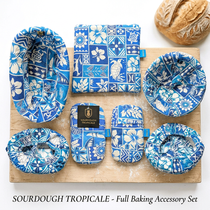 Sourdough Tropicale Kit - ST-PACK-6 - 7 Piece Baking Set | Banneton Covers, Mini Mitts & Hot Pad