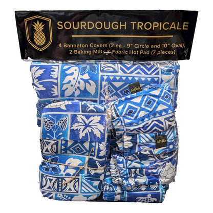 Sourdough Tropicale Kit - ST-PACK-6 - 7 Piece Baking Set | Banneton Covers, Mini Mitts & Hot Pad
