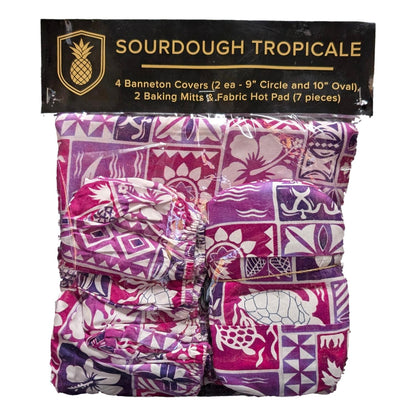 Sourdough Tropicale Kit - ST-PACK-7 - 7 Piece Baking Set | Banneton Covers, Mini Mitts & Hot Pad