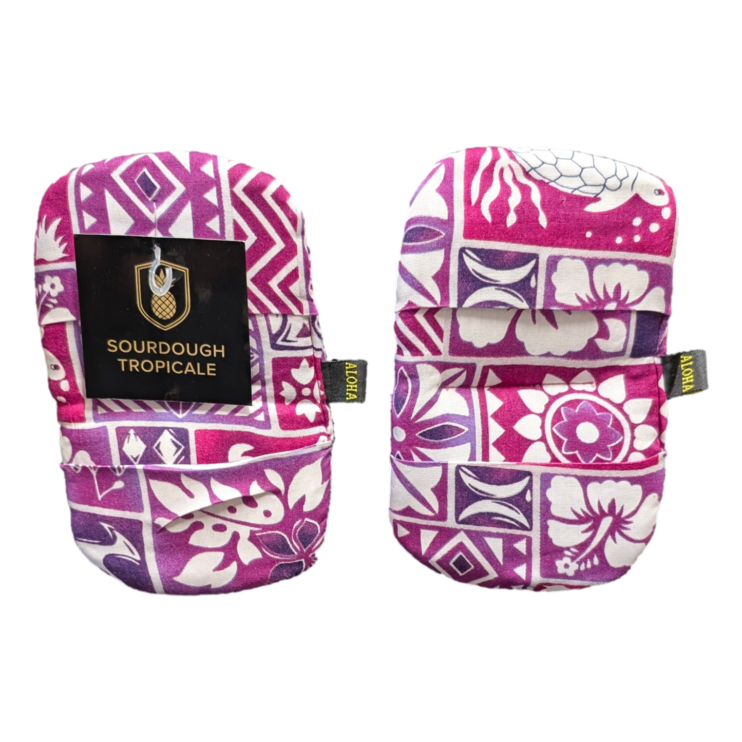 Sourdough Tropicale Baking Mitt – ST-7 – Purple Hawaiian Print Mini Oven Mitt