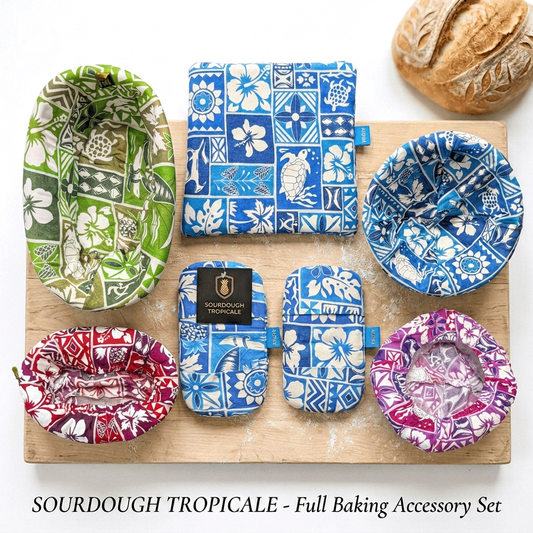 Sourdough Tropicale Kit - ST-PACK-ASST - 7 Piece Baking Set | Banneton Covers, Mini Mitts & Hot Pad
