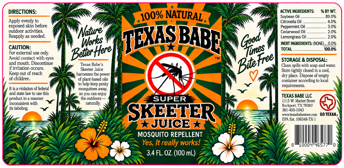 Skeeter Juice Natural Mosquito Repellent | DEET-Free Essential Oil Blend 3.4 Oz - 100 ml