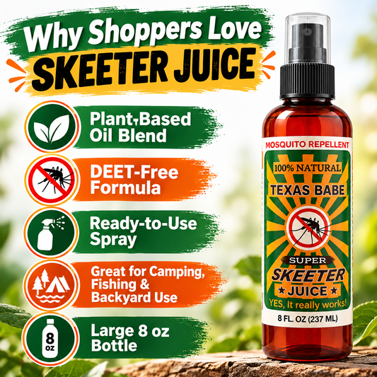 Skeeter Juice Natural Mosquito Repellent | DEET-Free Essential Oil Blend 8 Oz
