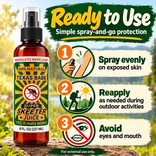 Skeeter Juice Natural Mosquito Repellent | DEET-Free Essential Oil Blend 8 Oz