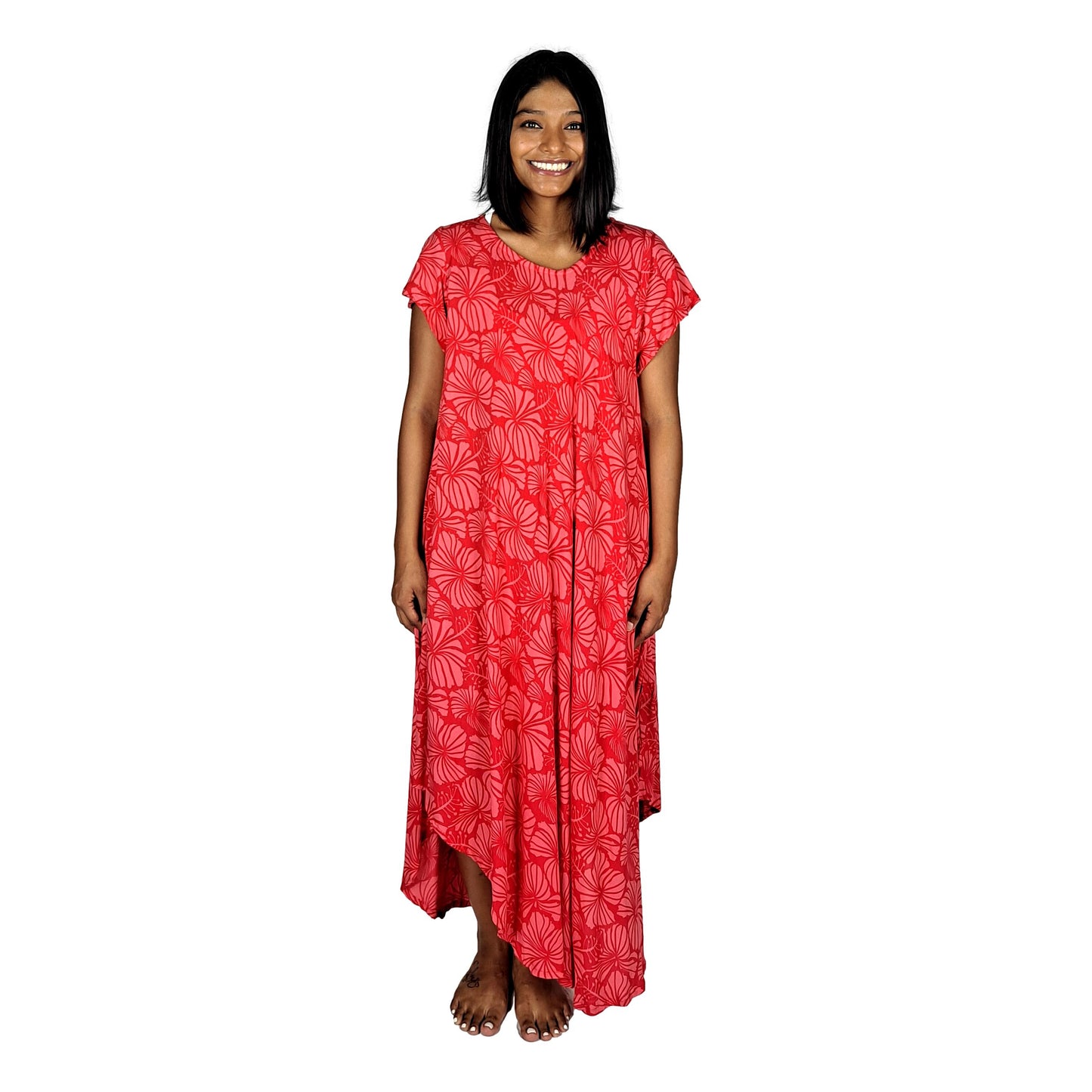 Tampa Swing Dress, TAMPA-4011 - Red Hibiscus