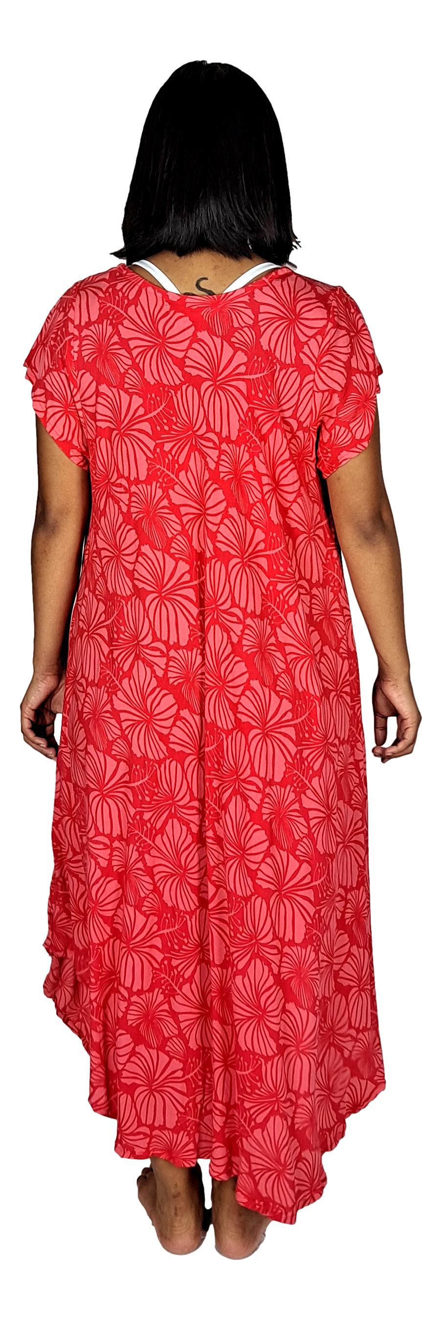 Tampa Swing Dress, TAMPA-4011 - Red Hibiscus