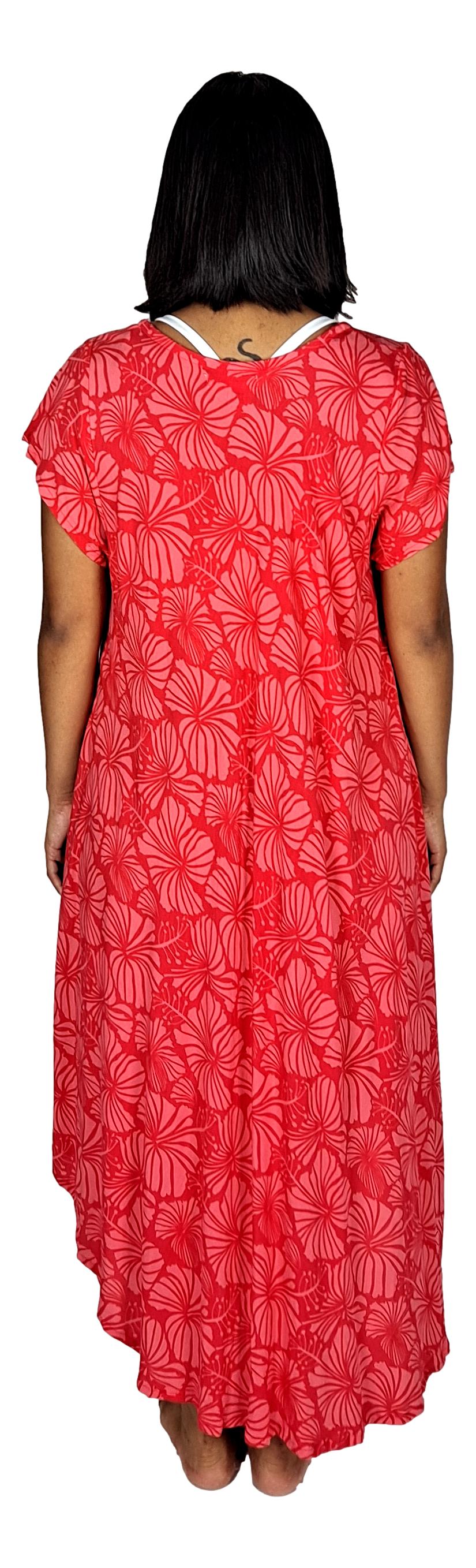 Tampa Swing Dress, TAMPA-4011 - Red Hibiscus