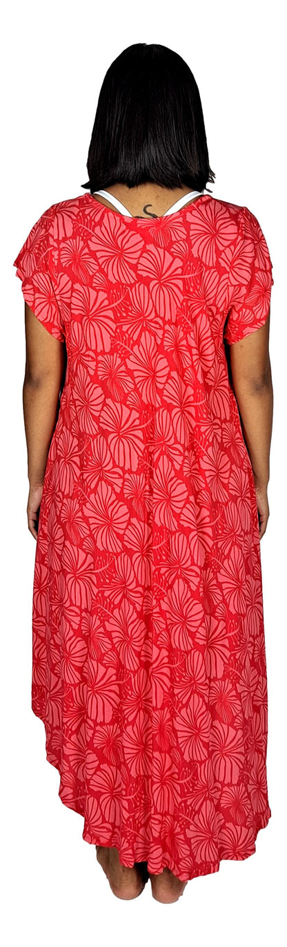 Tampa Swing Dress, TAMPA-4011 - Red Hibiscus