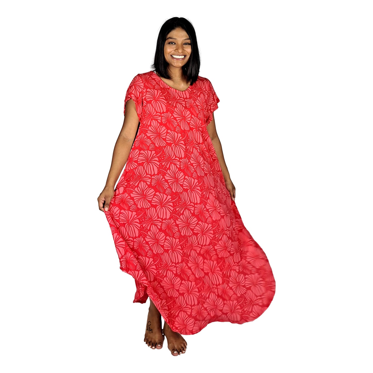 Tampa Swing Dress, TAMPA-4011 - Red Hibiscus