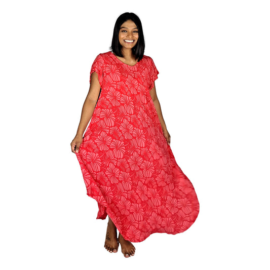 Tampa Swing Dress, TAMPA-4011 - Red Hibiscus