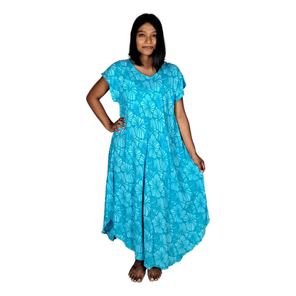 Tampa Swing Dress, TAMPA-4014 - Light Blue Hibiscus