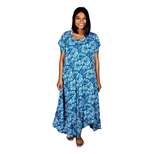 Tampa Swing Dress, TAMPA-4015 - Dark Blue Hibiscus