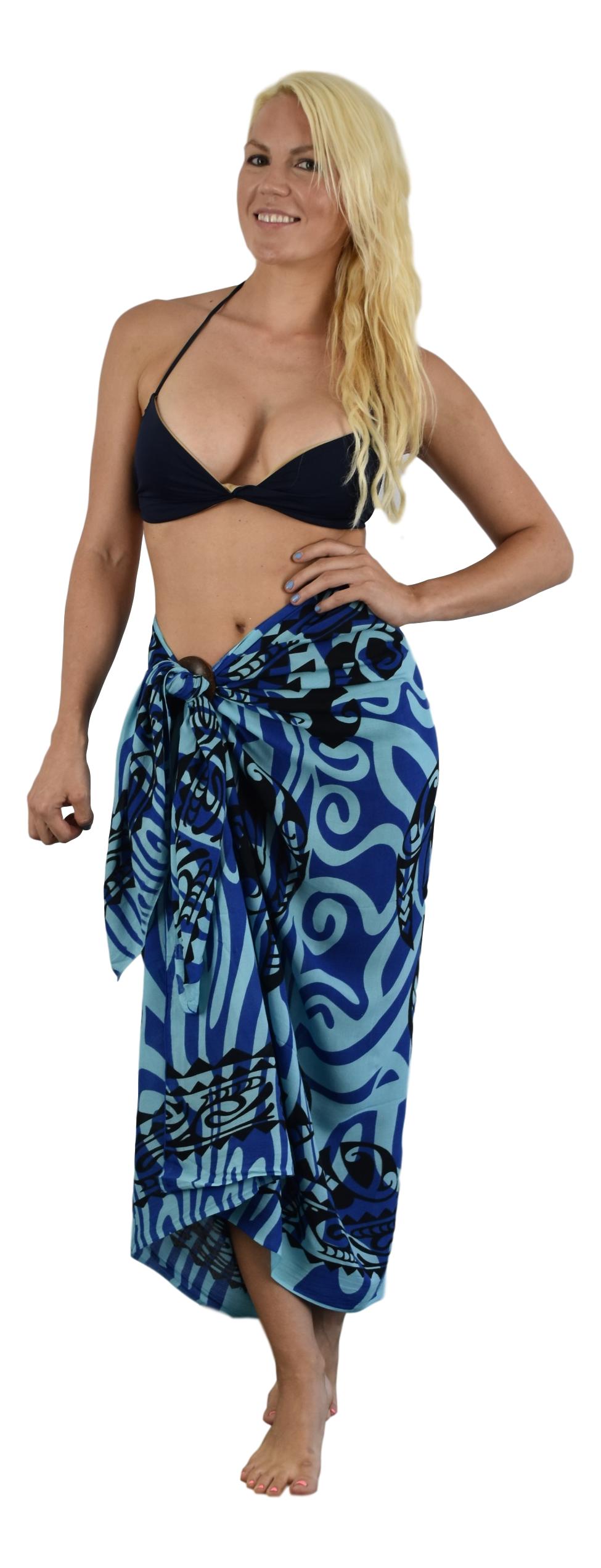 Sarong TAT-6-F - Tattoo Turtle Blue