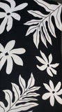 Sarong TL-10-F - Tiare Flower Black & White  ***Pre-order Winter 2025/2026
