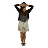 Tradewind Sweater - TS-10 - Black Sheer Knit Cardigan Shawl OS