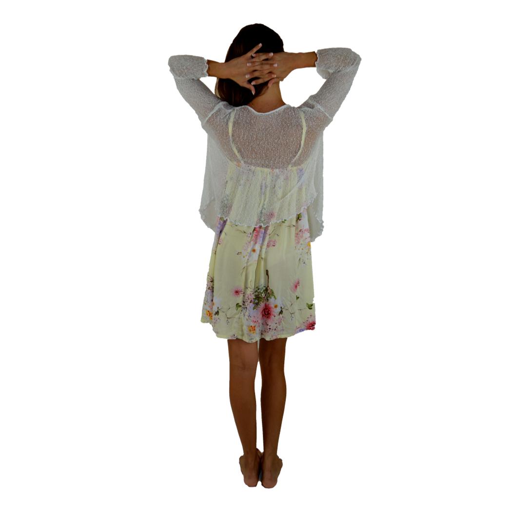 Tradewind Sweater - TS-8 – White Sheer Knit Cardigan Shawl OS