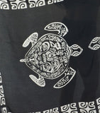 Sarong TTL-10-F - Turtle With Border in Black
