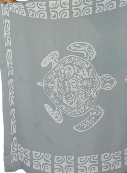 Sarong TTL-20-F - Turtle With Border in Gray