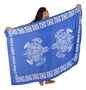 Sarong TTL-6-F - Turtle With Border in Blue