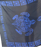 Sarong TTL-6-F - Turtle With Border in Blue