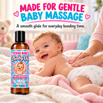 Texas Babe Baby Oil – Lavender | Gentle, Nourishing Plant-Based Skincare | 8 fl oz