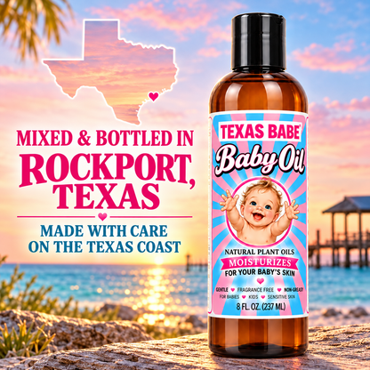 Texas Babe Baby Oil – Lavender | Gentle, Nourishing Plant-Based Skincare | 8 fl oz