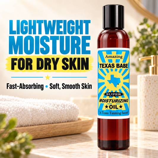 Texas Babe Super Moisturizing Oil – TXBABEMO-8 - Natural Body Oil, Mineral Oil Free, 8 oz