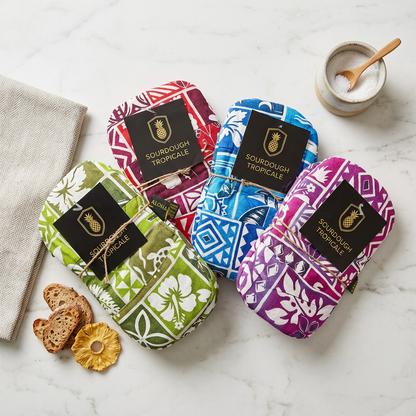 Sourdough Tropicale Baking Mitt – ST-4SET – Red, Green, Blue, Purple Hawaiian Print Mini Oven Mitt (4 Sets 4 Colors)