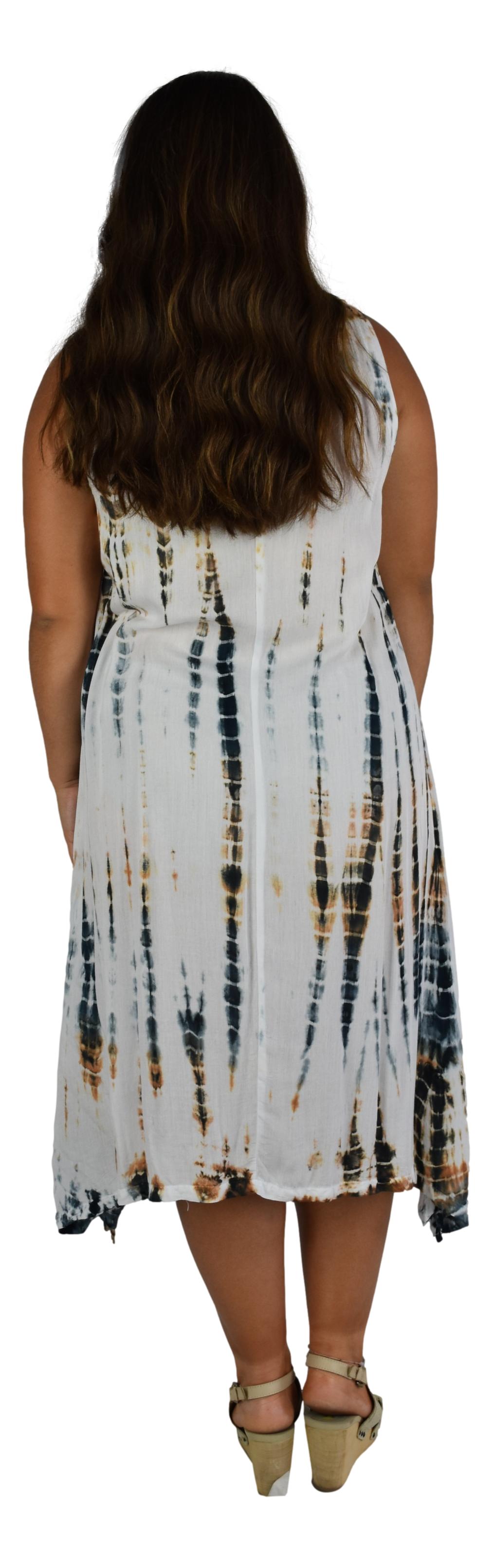 Antigua Dress - ANTIG-929 - Tye Dye Taupe Resort Dress