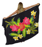 Sarong B-112-F - Batik- Hawaiian Hibiscus Black