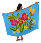 Sarong B-113-F - Batik- Hawaiian Hibiscus Blue